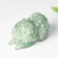 Green Crystal Pomeranian Dog Figurine Resin Carved Animal Home Decor Pet Ornament - Green Aventurine