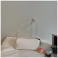 Minimalistische witte cilindrische schoudertas voor dames, stijlvolle crossbody tas. - Zonder hanger / Broken Wit