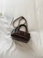 Stylish brown PU leather boston handbag for women, chic crossbody bag for daily wear. - No Pendant / Coffee