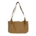 Large capacity nylon shoulder bag casual crossbody tote for women daily commute school. - Khaki