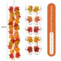 Artificial Maple Leaf Garland Autumn Vine Hanging Decor for Home Party Wedding Fall - Premium 3D Maple Leaf Style A03 / Total Length approx 100cm