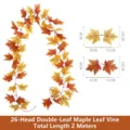 Guirlande de feuilles d'érable artificielles vigne d'automne déco 2m plante suspendue - Style de Feuille d Érable 3D Premium B01