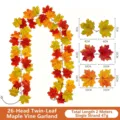 Guirlande de feuilles d'érable artificielles automne 2m 26 têtes plante suspendue déco - Style de Feuille d Érable 3D Premium B02