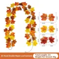 Guirlande de feuilles d'érable artificielles d'automne 2m fausse vigne pour déco. - Style de Feuille d Érable 3D Premium B04