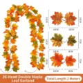 Guirlande de Feuilles d'Érable Artificielle Automne Décoration Suspendue 2M 26 Têtes - Style de Feuille d Érable 3D Premium B05