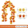 Guirlande de feuilles d'érable artificielles vigne d'automne pour déco de fête 1.75m - Style de Feuille d Érable 3D Premium C02