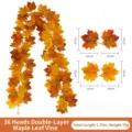 Guirlande de feuilles d'érable artificielles d'automne 36 têtes vigne déco 1.75m longueur - Style de Feuille d Érable 3D Premium C05