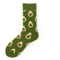 Grüne Socken mit Avocadomuster für Damen und Herren, stylische Streetwear Baumwolle Freizeitsocken. - Einheitsgröße / Avocado