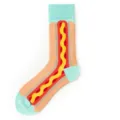 Kreative Hotdog Muster Mid-Calf Socken mit blauem Bund, stylische Streetwear Strümpfe Unisex. - Einheitsgröße / Nudeln