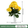 Artificial yellow flower bouquet, home decor plant decoration with 36cm length and 37g weight. - Yellow