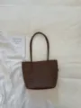 Dark Brown Woven Leather Tote Bag Women Vintage Casual Shoulder Bag Large Capacity Handbag - No Pendant / Brown