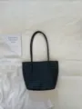 Black woven leather tote bag, chic shoulder handbag for women, casual vintage daily purses. - No Pendant / Black