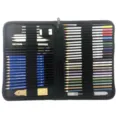 Set di 51 matite professionali per disegno e schizzo con astuccio con zip per artisti - HB / Nero