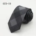 Men's professional business suit houndstooth check tie 6.5cm casual jacquard necktie - Dark Gray
