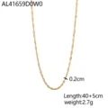 Gold twist chain necklace, dainty collarbone chain, length 40+5cm, width 0.2cm, weight 2.7g. - Basic Twist Chain (AL41659D0W0)