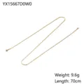 Gold titanium steel snake chain minimalist fashion clavicle necklace accessory 70cm length - Long Snake Bone Chain (YX15667D0W0)