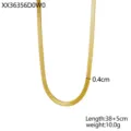 Gold stainless steel flat snake herringbone chain necklace for women fashion daily wear jewelry - Flat Snake Bone Chain (XX36356D0W0)