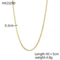 Gold cuban chain necklace for women, minimalist titanium steel basic choker daily wear. - Cuban Chain (HX2329D)