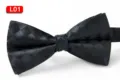 Herren schwarze geometrische Polyester Fliege Freizeit Bräutigam Hochzeit Halsbekleidung - L01