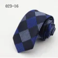 Blau karierter Herren Krawatte 6.5cm Business Anzug Jacquard Casual Halsbekleidung - Blauschwarz