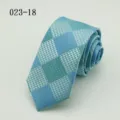 Men's blue plaid jacquard tie business formal suit necktie stylish casual neckwear - Blue