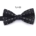 Schwarze Fliege mit Punkten, klassisches Flat-End-Design für formelle Anlässe und Hochzeiten. - TJ03