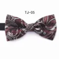 Classic paisley bow tie for men and women, elegant formal neckwear for weddings and business. - TJ05