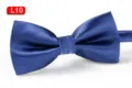 Blau polyester seide fliege fuer herren, klassische hochzeit formale freizeit fliege verstellbar. - L10