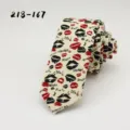 Vintage cotton printed necktie for men, stylish slim tie with red black lip patterns, party wear. - Beige Lip Print Letter