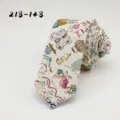 Vintage cotton printed slim necktie for men, stylish casual business necktie accessory. - Birdcage Milk Box