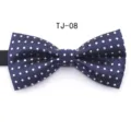 Blue polka dot bow tie for men women formal wedding party business suit accessory style. - TJ08