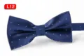 Herren blaue gepunktete Fliege, klassischer Polyester Halsschmuck für Hochzeit und Alltag. - L12