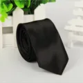 Classic black narrow necktie for men and women, 5cm business casual suit tie for professional work. - 2#Black