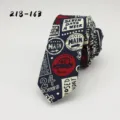 Retro cotton printed necktie for men, stylish slim tie with vintage letters for party wear. - Retro English Typography