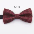 Red patterned flat tip bow tie for formal wedding business wear, stylish men women accessory - TJ10