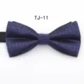 Navy blue geometric pattern bow tie for formal wedding business banquet, stylish neckwear. - TJ11