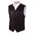 Men's Paisley Formal Suit Vest Slim Fit Business Wedding Waistcoat Jacquard Black - Purple Black