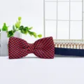 Rot blaue gestrickte elegante Herren Fliege für Anzug Hemd formelle Alltag Accessoire - Rot und Blau Farbfeld Gewebt (ZZLJ04)