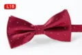 Bordeauxrote gepunktete Herren Fliege aus Polyester, elegante formelle Halskleidung Variante. - L16