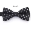 Black and white polka dot bow tie for men and women, classic formal wear neckwear accessory. - TJ13 Black White Dot