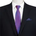 Men's business formal striped zipper necktie with pocket square, stylish suit accessory. - STJ115