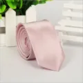 Classica cravatta stretta rosa per uomo e donna, elegante cravatta slim da 5cm per lavoro e tempo. - Rosa Chiaro