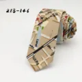 Men's retro cotton map print necktie fashion casual slim tie business party neckwear - Beige Map