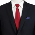 Classic men business formal zip necktie with pocket square matching set for office daily wear. - STJ119