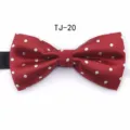 Red polka dot flat end bow tie for men and women formal wedding business wear sku - TJ20