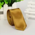 Cravatta stretta dorata da 5cm per uomo e donna, elegante cravatta casual britannica da lavoro. - 9# Giallo Oro