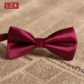 Herren Fliege Bordeaux Rot Polyester Klassisch Hochzeit Anzug Schleife Halsbekleidung - L24