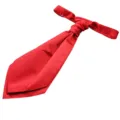 Classic red men's ascot tie, elegant wedding and business suit accessory, stylish neckwear. - Bright Red
