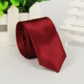 Cravatta Sottile Rosso Vino 5cm Casual Affari Vestito Cravatta per Uomini e Donne Elegante - Rosso Vino (#15)