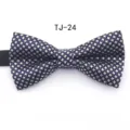 Blue and white plaid pattern bow tie for men, stylish business wedding neckwear. - TJ24 Blue White Grid